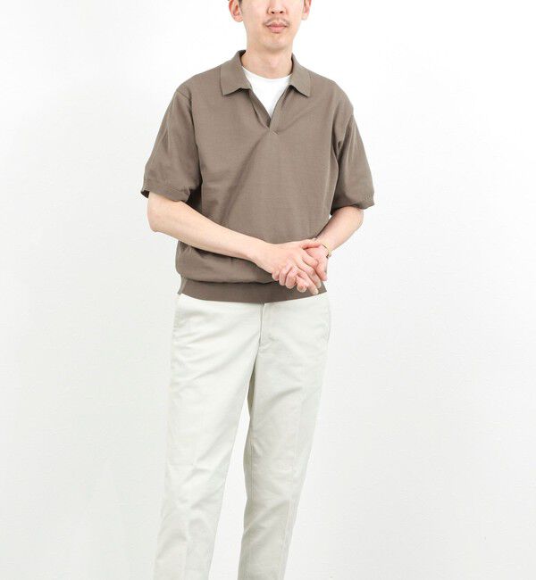 NOLLEY'S goodman「強撚シルクコットン 成型スキッパーニットポロ 26SS / ウォッシャブル」|ポロシャツ|