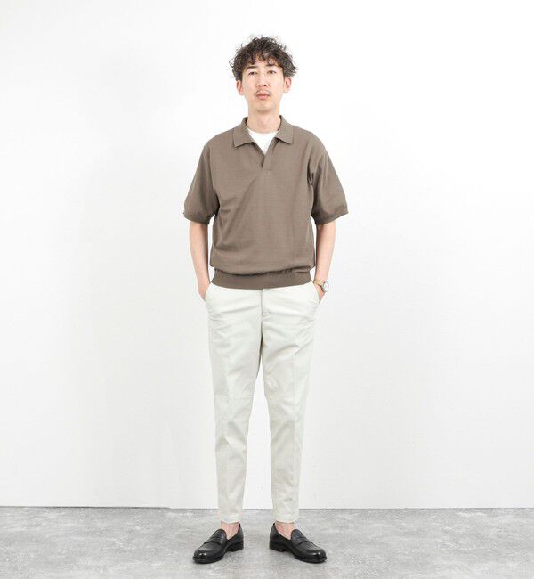 NOLLEY'S goodman「強撚シルクコットン 成型スキッパーニットポロ 26SS / ウォッシャブル」|ポロシャツ|