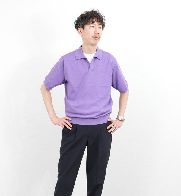 NOLLEY'S goodman「強撚シルクコットン 成型スキッパーニットポロ 26SS / ウォッシャブル」|ポロシャツ|