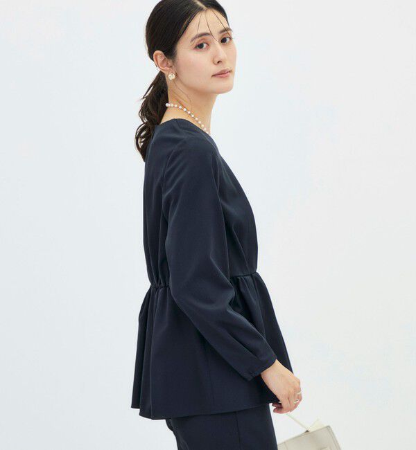 NOLLEY'S「《セットアップ対応》ウォッシャブルハイスペックTRペプラムブラウス」|シャツ・ブラウス|