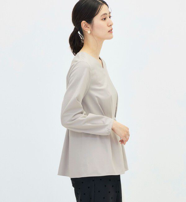 NOLLEY'S「《セットアップ対応》ウォッシャブルハイスペックTRペプラムブラウス」|シャツ・ブラウス|
