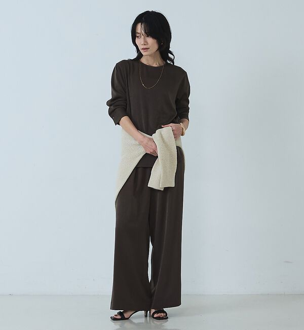 qualite「【セットアップ対応】ピーチサテンブラウス」|シャツ・ブラウス|