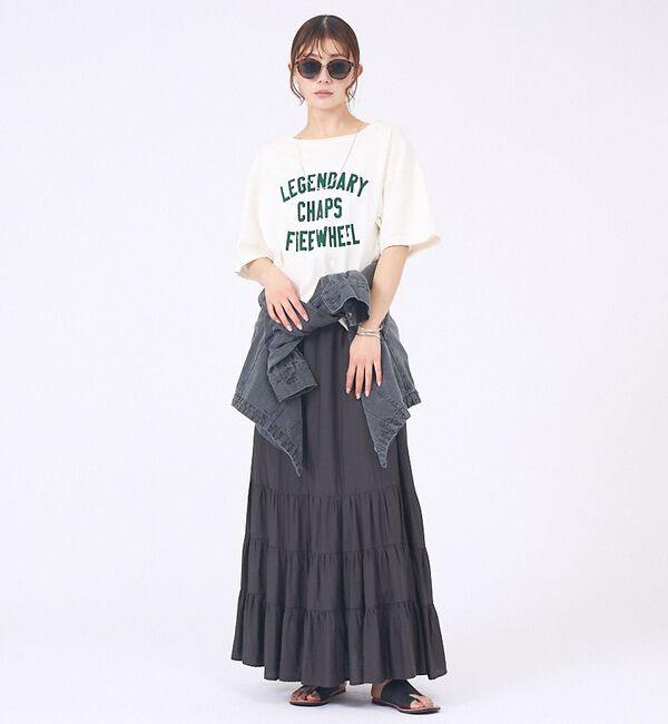abahouse mavie「【2WAY】ピグメントオフショルダーロゴTシャツ」|Tシャツ・カットソー|