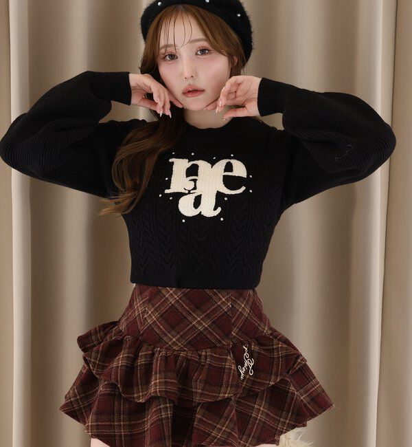 one after another NICE CLAUP「【SMサイズ展開】チャーム付きバックレースアップティアードスカパン」|スカート|