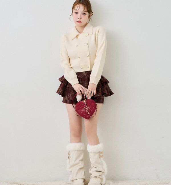 one after another NICE CLAUP「【SMサイズ展開】チャーム付きバックレースアップティアードスカパン」|スカート|