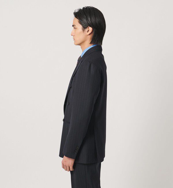 UNITED ARROWS「ネイビー ストライプ ダブル 6ボタン スーツ MCーMODEL ヨコストレッチ」|スーツ|
