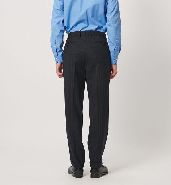 UNITED ARROWS「ネイビー ストライプ ダブル 6ボタン スーツ MCーMODEL ヨコストレッチ」|スーツ|