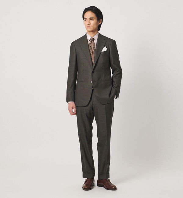 UNITED ARROWS「ブラウン バーズアイ シングル 3ボタン スーツ MCーMODEL」|スーツ|
