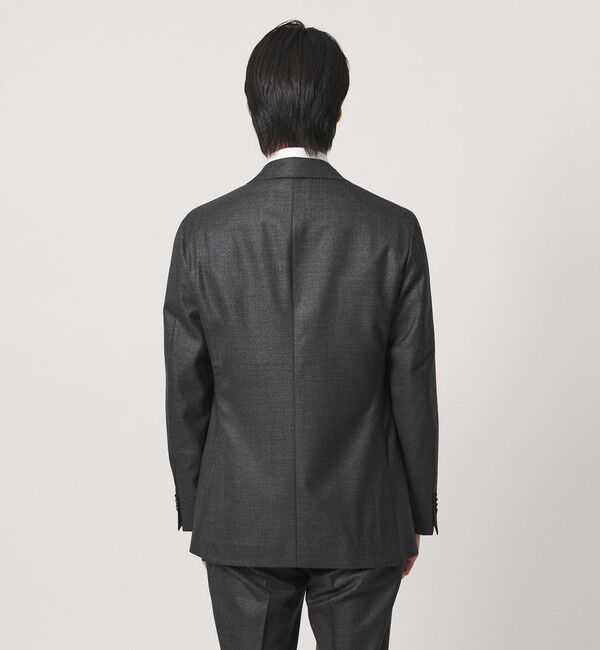 UNITED ARROWS「グレー シャークスキン シングル 3ボタン スーツ SーMODEL ヨコストレッチ 撥水」|スーツ|