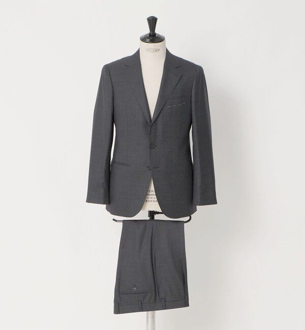 UNITED ARROWS「グレー シャークスキン シングル 3ボタン スーツ SーMODEL ヨコストレッチ 撥水」|スーツ|