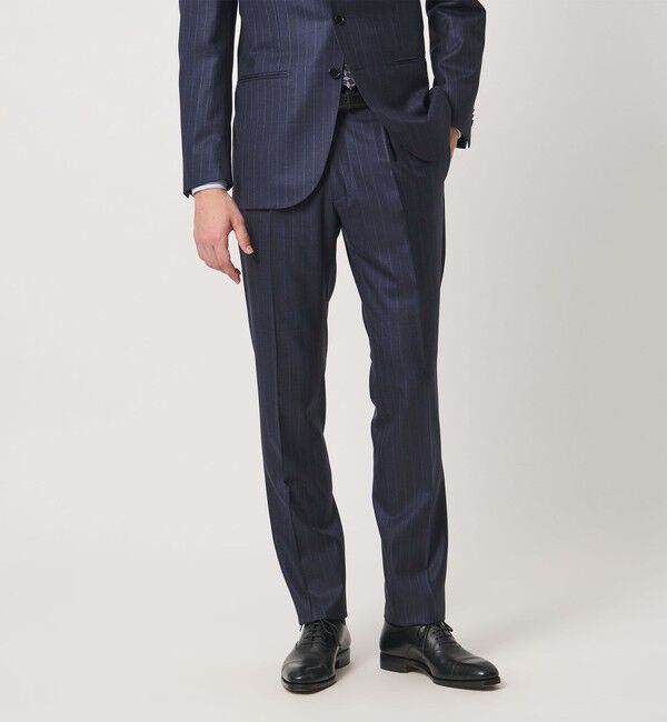 UNITED ARROWS「シャークスキン ストライプ シングル 3ボタン スーツ SーMODEL ヨコストレッチ 撥水」|スーツ|
