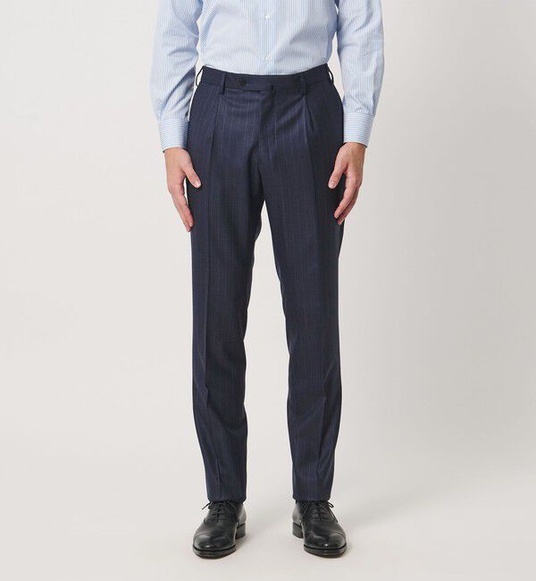 UNITED ARROWS「シャークスキン ストライプ シングル 3ボタン スーツ SーMODEL ヨコストレッチ 撥水」|スーツ|