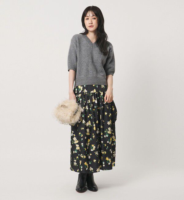 UNITED ARROWS「シルクライク ティアード スカート ‐ウォッシャブル‐」|フレア|