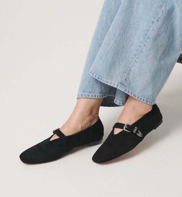 UNITED ARROWS「【別注】＜CHEMBUR＞スクエア ベルテッド バレエ フラットシューズ」|バレエシューズ|