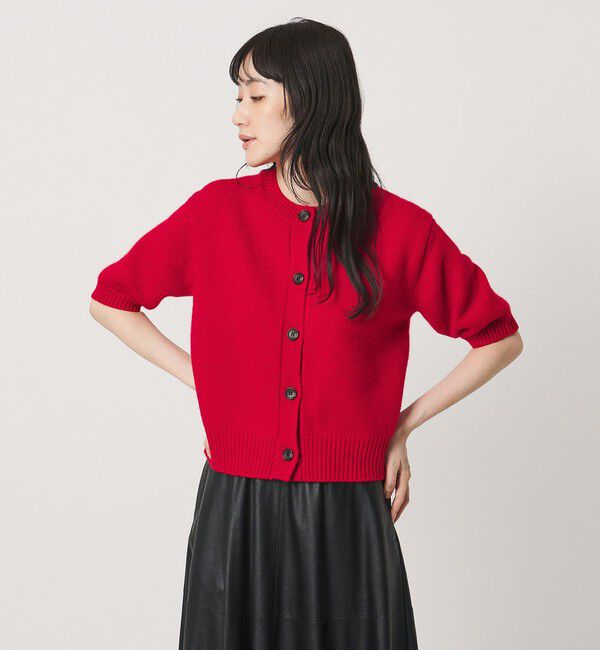 UNITED ARROWS「CA/W ハーフスリーブ カーディガン」|カーディガン|RED