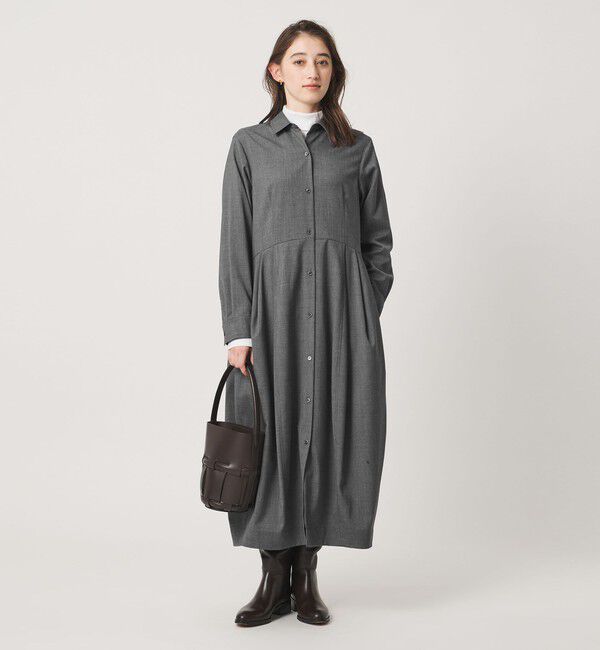 UNITED ARROWS「シャツ ロング ワンピース ‐ウォッシャブル‐」|ワンピース|