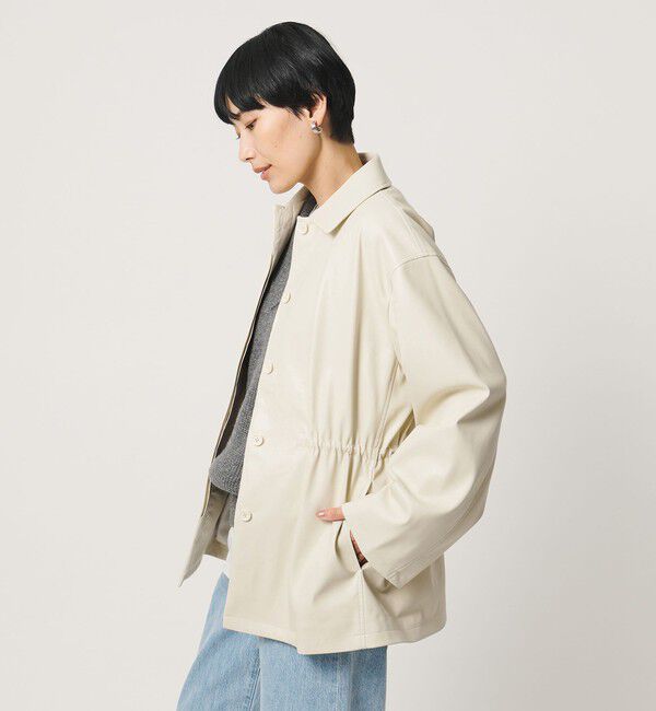 UNITED ARROWS「レザーライク シャツ ジャケット」|テーラードジャケット|
