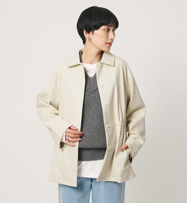 UNITED ARROWS「レザーライク シャツ ジャケット」|テーラードジャケット|