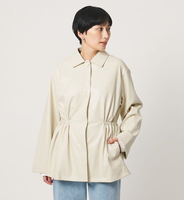 UNITED ARROWS「レザーライク シャツ ジャケット」|テーラードジャケット|