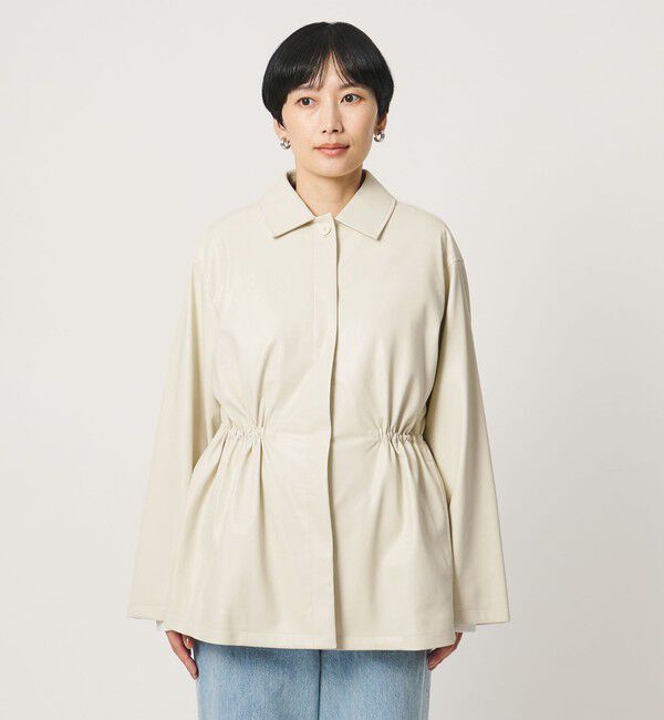 UNITED ARROWS「レザーライク シャツ ジャケット」|テーラードジャケット|