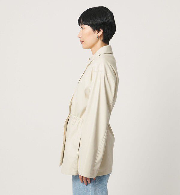 UNITED ARROWS「レザーライク シャツ ジャケット」|テーラードジャケット|