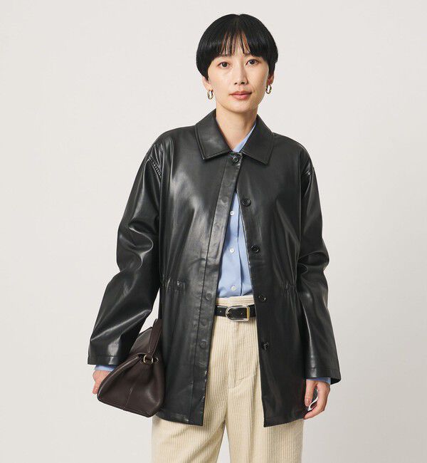 UNITED ARROWS「レザーライク シャツ ジャケット」|テーラードジャケット|