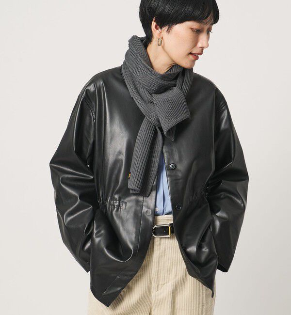 UNITED ARROWS「レザーライク シャツ ジャケット」|テーラードジャケット|