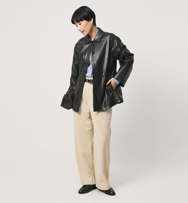 UNITED ARROWS「レザーライク シャツ ジャケット」|テーラードジャケット|