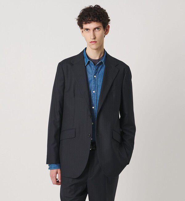 UNITED ARROWS「＜District＞ウール シングル 2ボタン ノーフォーク ジャケット」|スーツ|NAVY