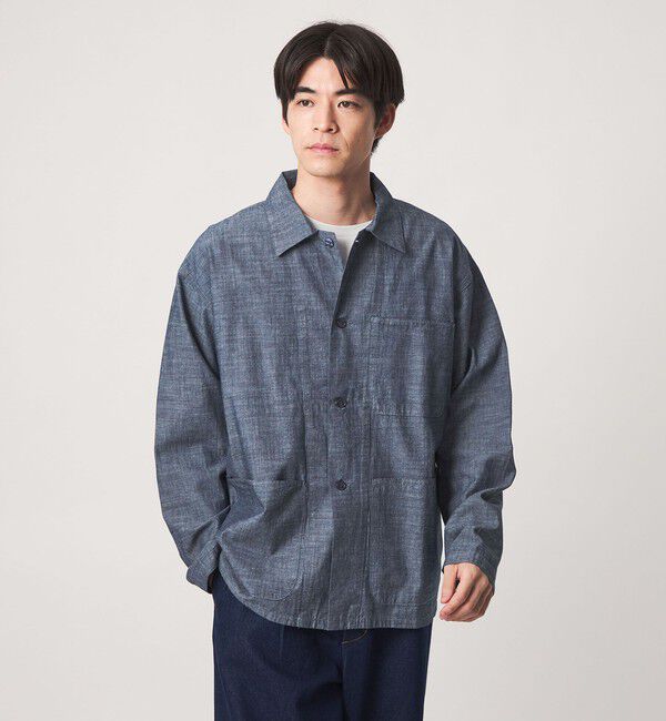 UNITED ARROWS green label relaxing「【別注】【WEB限定】＜3/2 WORKS＞シャンブレー カバーオール シャツアウター」|その他|NAVY