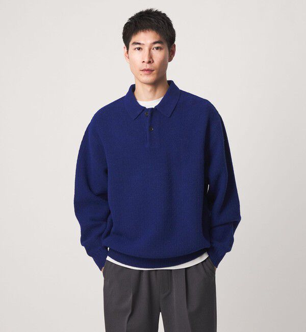 UNITED ARROWS green label relaxing「ハミルトンラムズウール ナイロン 長袖 ニットポロ」|ポロシャツ|