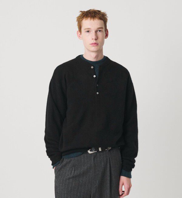 BEAUTY&YOUTH UNITED ARROWS「ミンク フィニッシュ ウール ヘンリーネック ニット」|ニット・セーター|