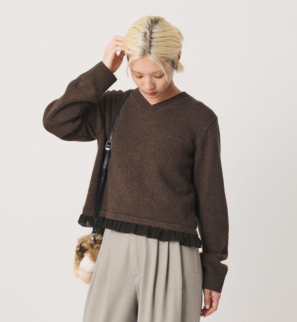 BEAUTY&YOUTH UNITED ARROWS「ドッキング Vネック ニットプルオーバー」|ニット・セーター|
