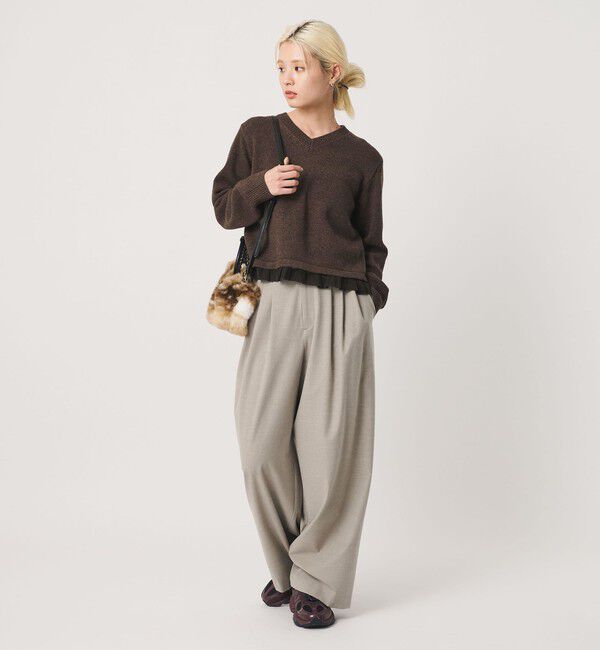 BEAUTY&YOUTH UNITED ARROWS「ドッキング Vネック ニットプルオーバー」|ニット・セーター|