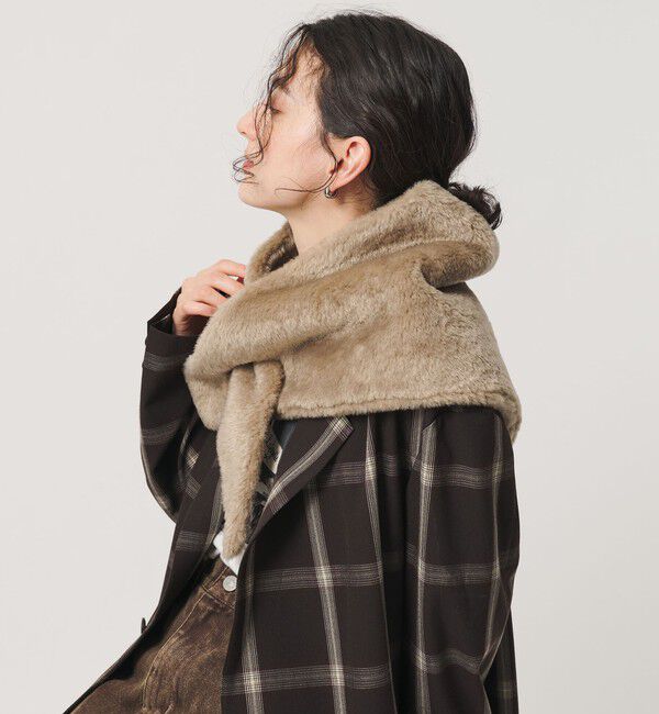 BEAUTY&YOUTH UNITED ARROWS「トライアングル フェイクファー インサート マフラー」|マフラー|