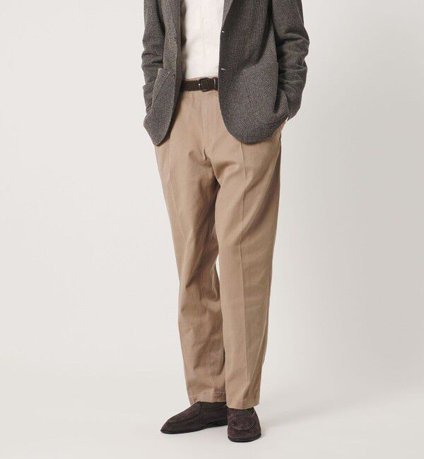 UNITED ARROWS「ツイル 2プリーツ キャロット パンツ」|チノ|BEIGE