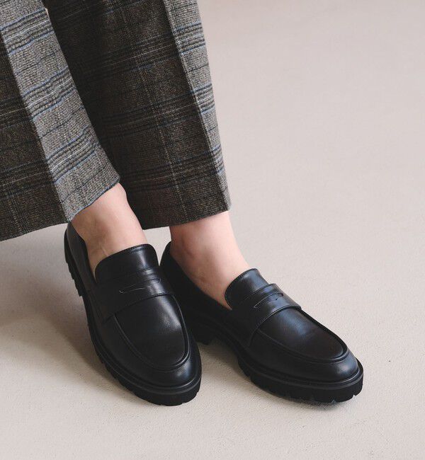 BEAUTY&YOUTH UNITED ARROWS「レザーライク コインローファー」|ローファー|BLACK
