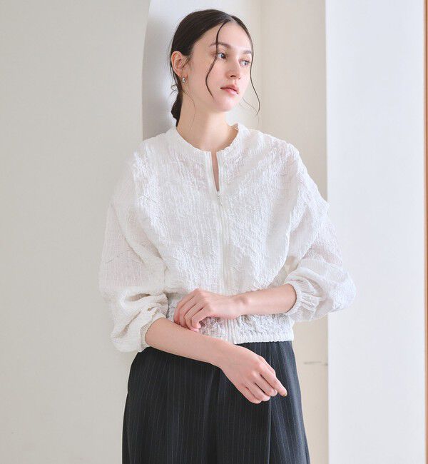 BEAUTY&YOUTH UNITED ARROWS「【WEB限定】シャーリング ジップ シャツ」|その他|WHITE