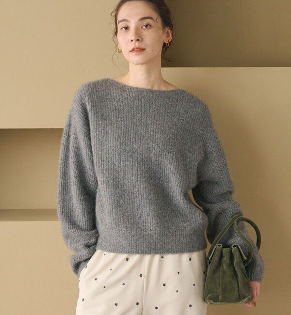 BEAUTY&YOUTH UNITED ARROWS「フォックスブレンド ボリュームスリーブ ボートネックニットプルオーバー」|ニット・セーター|