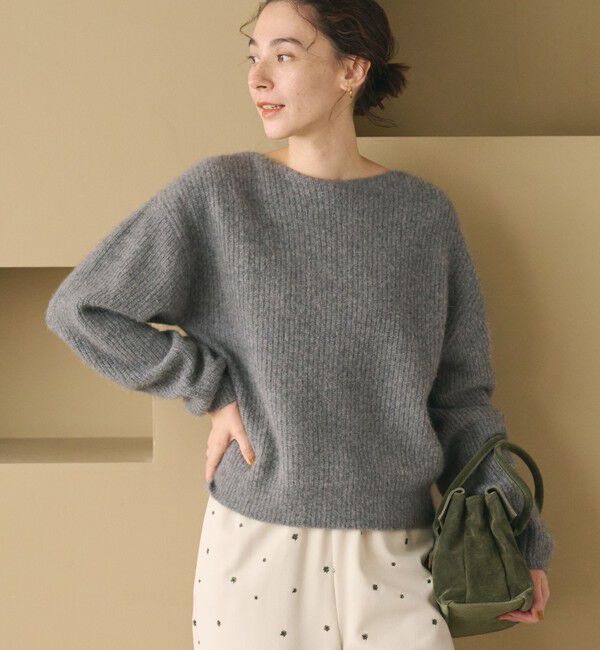 BEAUTY&YOUTH UNITED ARROWS「フォックスブレンド ボリュームスリーブ ボートネックニットプルオーバー」|ニット・セーター|
