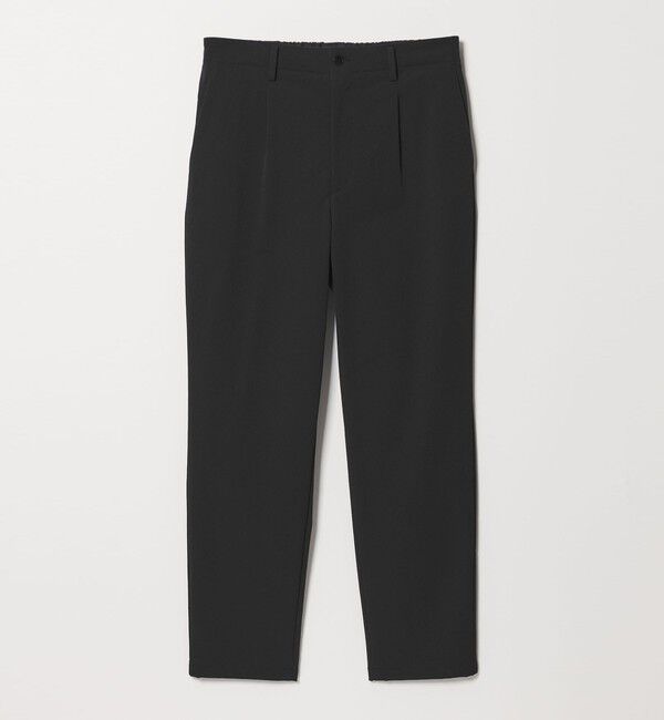 BEAUTY&YOUTH UNITED ARROWS「KOMATSU PACK URK 1プリーツ テーパード パンツ NO.5 ストレッチ セットアップ対応 裏起毛」|チノ|BLACK