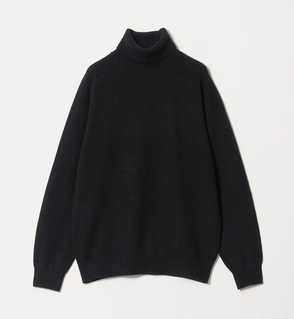UNITED ARROWS「ウール/カシミヤ ミドルゲージ タートルネック ニット」|ニット・セーター|BLACK