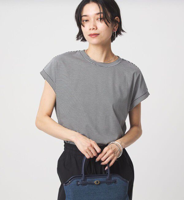 UNITED ARROWS green label relaxing「グロッシー フレンチスリーブ Tシャツ 制菌」|Tシャツ・カットソー|