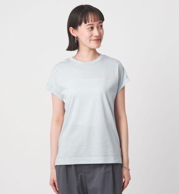 UNITED ARROWS green label relaxing「グロッシー フレンチスリーブ Tシャツ 制菌」|Tシャツ・カットソー|