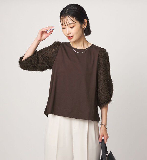 UNITED ARROWS green label relaxing「フェザー ショートスリーブ プルオーバー カットソー」|Tシャツ・カットソー|DK.BROWN