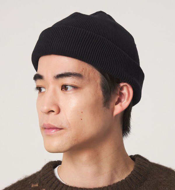 UNITED ARROWS green label relaxing「GLR ロー ニット キャップ」|ニット帽|BLACK