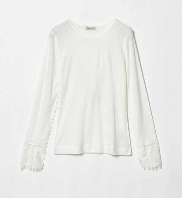 UNITED ARROWS green label relaxing「テレコ ソデ レース プルオーバー」|Tシャツ・カットソー|