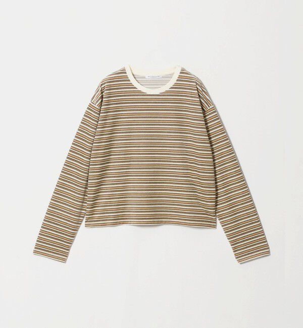 BEAUTY&YOUTH UNITED ARROWS「ベロアボーダー ロングスリーブ Tシャツ」|Tシャツ・カットソー|
