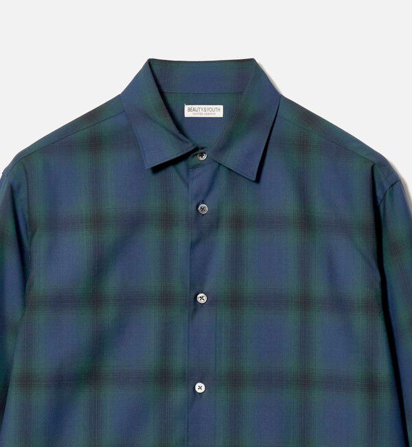 BEAUTY&YOUTH UNITED ARROWS「尾州 ウーステッド チェック レギュラー シャツ GRANDE TAPERD型 ウォッシャブル MADE IN JAPAN」|シャツ・ブラウス|