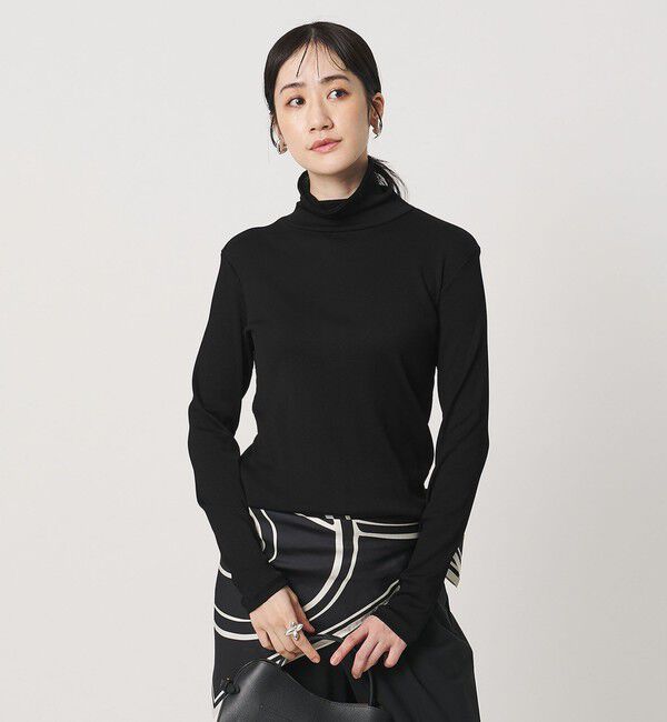 UNITED ARROWS「コットン テレコ タートル カットソー」|Tシャツ・カットソー|BLACK